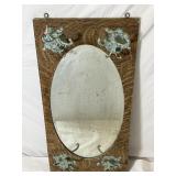 Antique Beveled Mirror in Artist Set W/ Hooks