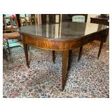 Mahogany Oval Dining Table with Star Inlay & Glass