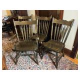 Wood Spindle-Back Dining Chairs & Armchair