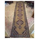 Hand Tied Wool Runner with Geometric Motifs