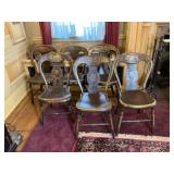 Six Painted Balloon Back Chairs