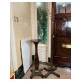 Mahogany Pedestal & Vintage Clothes Rack