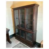 Mahogany Showcase with Adjustable Shelves & Drawer