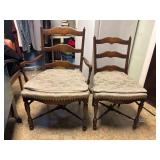 Mahogany Armchair & Side Chair with Cushions