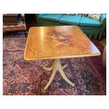 Tilt Top Card Table with Floral Design