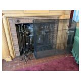 Fireplace Screen & Tools with Andirons
