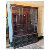Glass-Paned Display Case with Antique Top & Modern