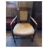 Wooden Framed Armchair with Upholstered Seat & Bac