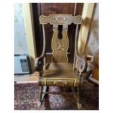 Paint Decorated Rocking Chair with Floral Motif
