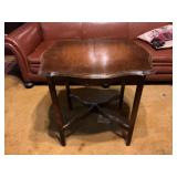 Mahogany Table with Shaped Top & Crossbase