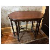 Mahogany Table with Shaped Top & Turned Legs