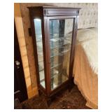 Mahogany Curio & Medical Cabinet with Glass Shelve