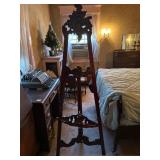 Wood Easel with Carved Decorative Details