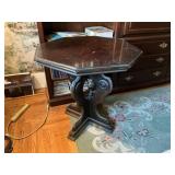 Mahogany Eight-Sided Table with Beveled Edge