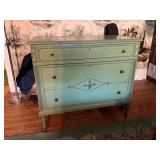 Painted Wood Dresser with Three Drawers