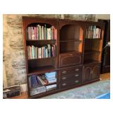 Cherry Wood Three-Piece Wall Unit & Desk
