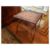 Tile & Wrought Iron Side Table