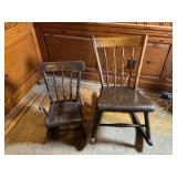 Wood Child & Adult Rocking Chairs with Spindle Bac