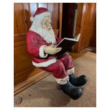 46-Inch Composition Seated Santa Claus & Book