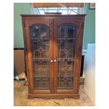 Leaded Glass Bookcase with Adjustable Shelves