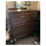 Mahogany Tall Chest with Four Drawers