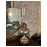 Antique Kerosene Lamp & Hurricane Glass Chimney