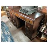 Mahogany Waterfall Style Desk with Drawers