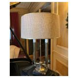 Grass Lamp with Marble Base & Fabric Shade