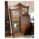 Victorian Oak Side-by-Side Bookcase & Desk