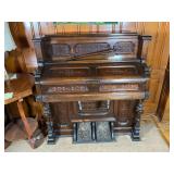 Miller Victorian Pump Organ & Mahogany Cabinet