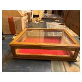 Oak & Glass Showcase Table with Hinged Top