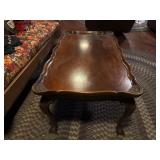 Mahogany Coffee Table with Carved Legs & Ball & Cl