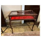 Glass Display Showcase with Lift Lid & Curved Legs