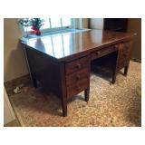 Antique Mahogany Office Desk With Drawers