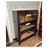 Mahogany Three-Stack Barrister Bookcase with Light