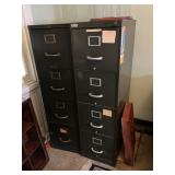 Two Metal Four-Drawer File Cabinets