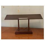 Antique Desk Light with Metal Shade & Wood Frame