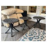 3 Cast Metal Side Tables