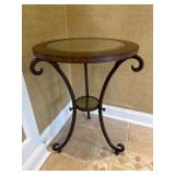 Pair Metal Base Tables with Mirrored Tops