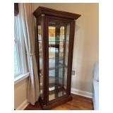 Modern Lighted Curio Cabinet with Glass Shelves