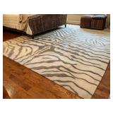 Zebra Pattern Wool Room-Size Rug, 10