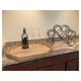 Wine Accessories Set with Tray and Rack