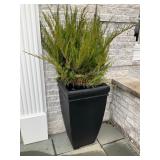 Pair 28 Inch Plastic Planters with Live Greenery