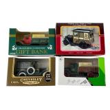 ERTL Diecast Gift Bank Truck Lot, 4 Pieces