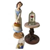Two Disney Beauty and the Beast Statues with