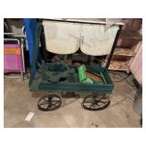 Modern Wooden Wagon with Metal Wheels