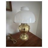 Antique Brass Oil Lamp Converted to Electric