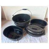 Granite Wear Black Speckled Cookware Lot