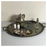 Silver Plated Items and Art Nouveau Bowl