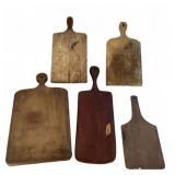 Five Primitve Wooden Cutting Boards